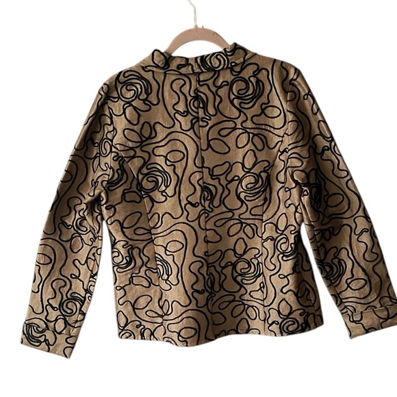 Laura Ashley Jacket Coppery gold with black soutache embroidery. Sz.M - Picture 3 of 4